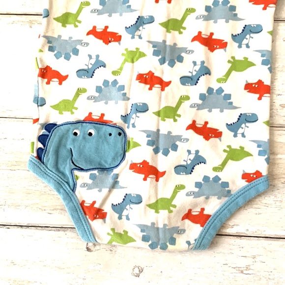 Carters 12m Baby Boy Romper One Piece Summer Outfit Blue Dinosaurs Print - Picture 3 of 4